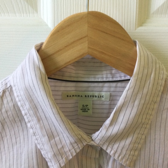 Banana Republic Blush Pink and Black Striped Button Down Dress Shirt - Picture 4 of 6